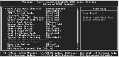七彩虹KT9主板BIOS高级BIOS功能设置