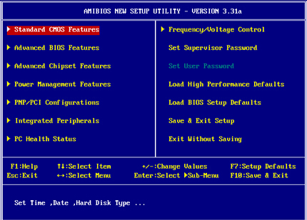 微星主板BIOS设置－标准CMOS设置