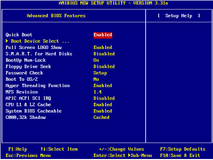 微星主板BIOS设置－高级BIOS特性设置