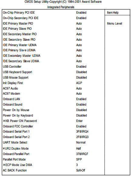 GA-8IDXH主板BIOS设置-周边设定设置