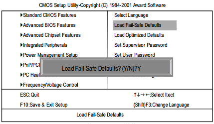 GA-8IDXH主板BIOS设置-复位设置